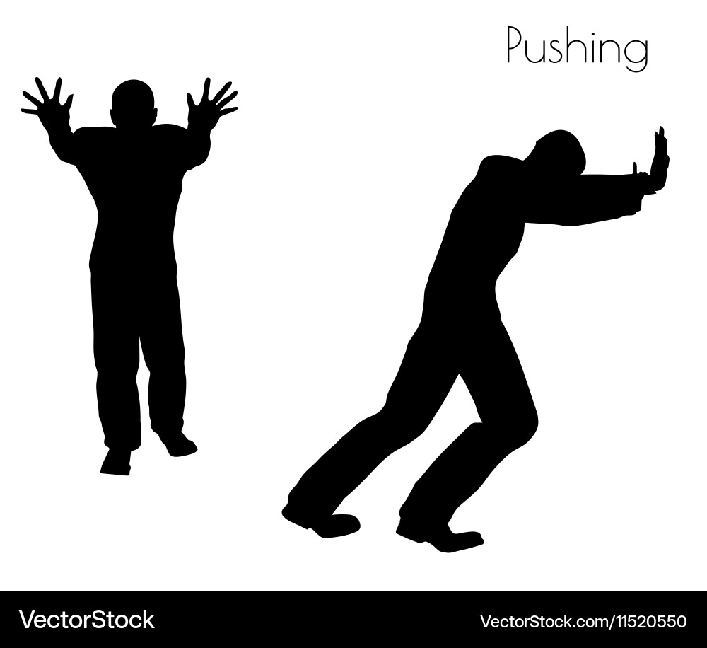 Man in Pushing Pose vector image
