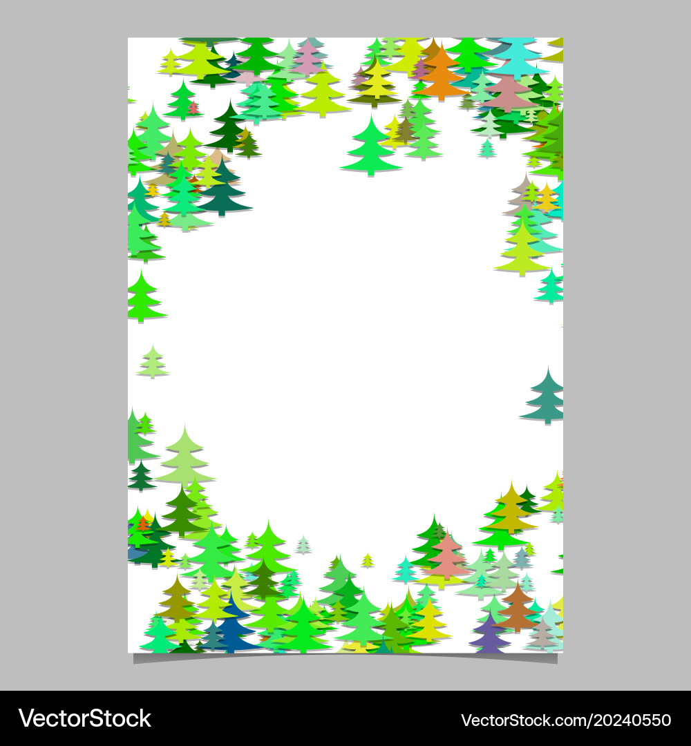 Pine tree pattern presentation template - blank vector image