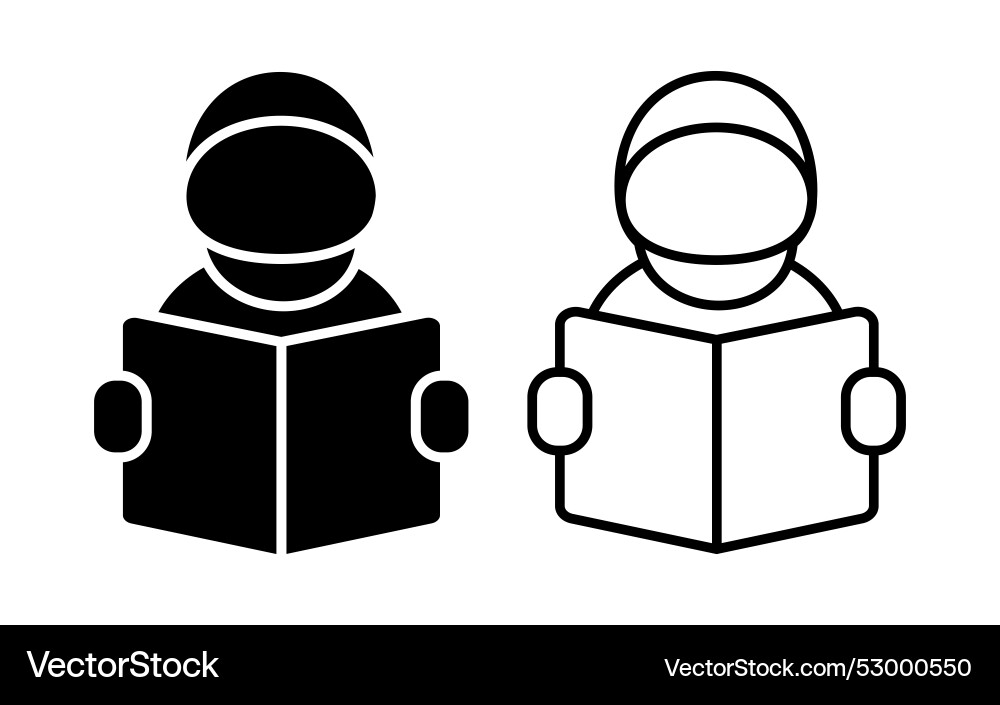 Reading or learning icon with line and filled Vector Image