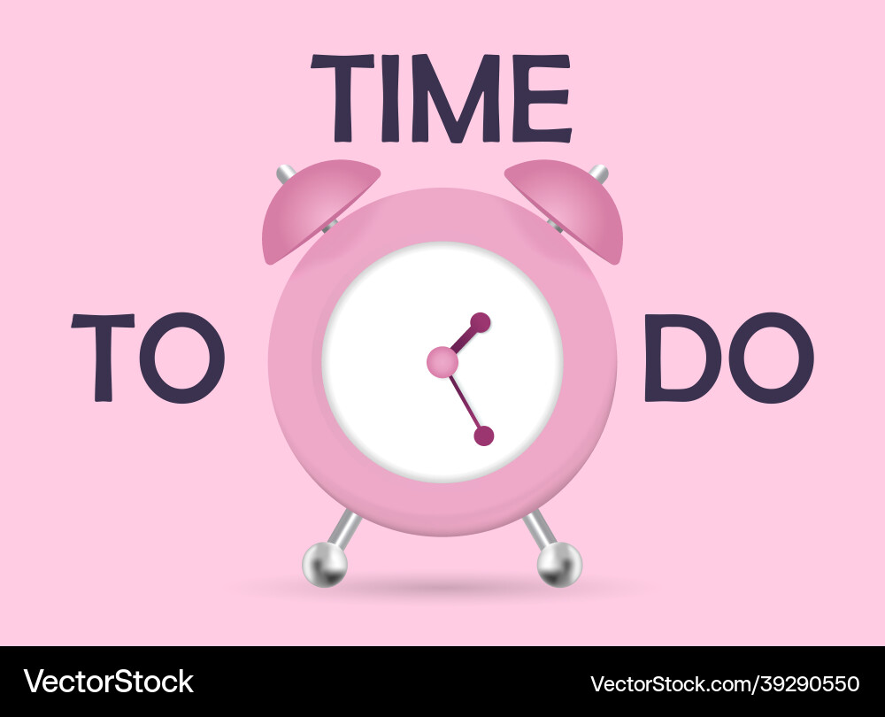 Realistic clock and text Realistic clock and text vector image