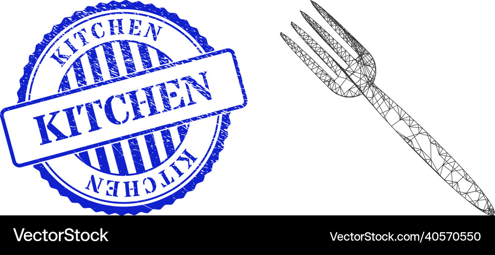 Rubber kitchen seal and net fork web mesh Vector Image