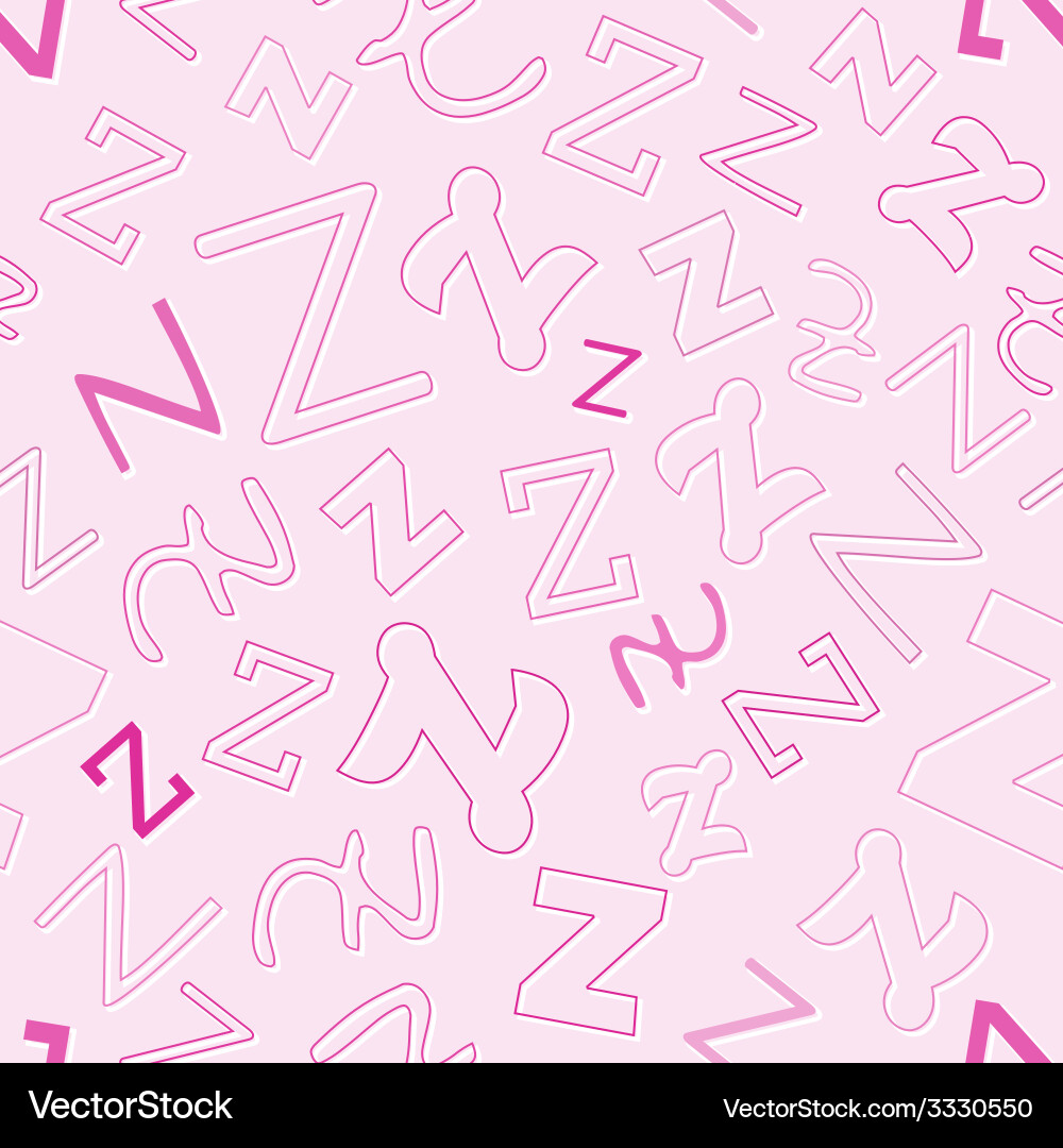 Seamless pattern with character z Vector Image