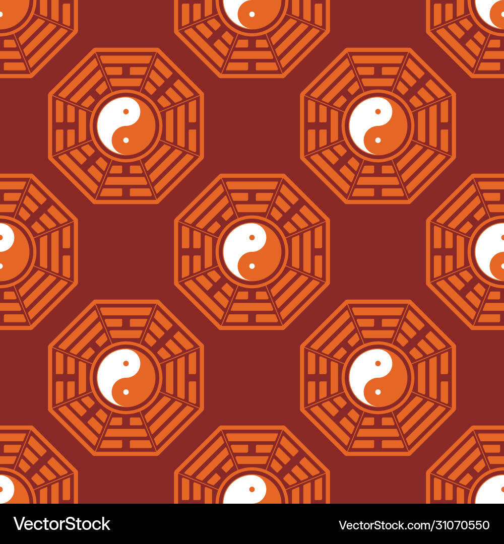 Seamless pattern with yin and yang symbol Vector Image