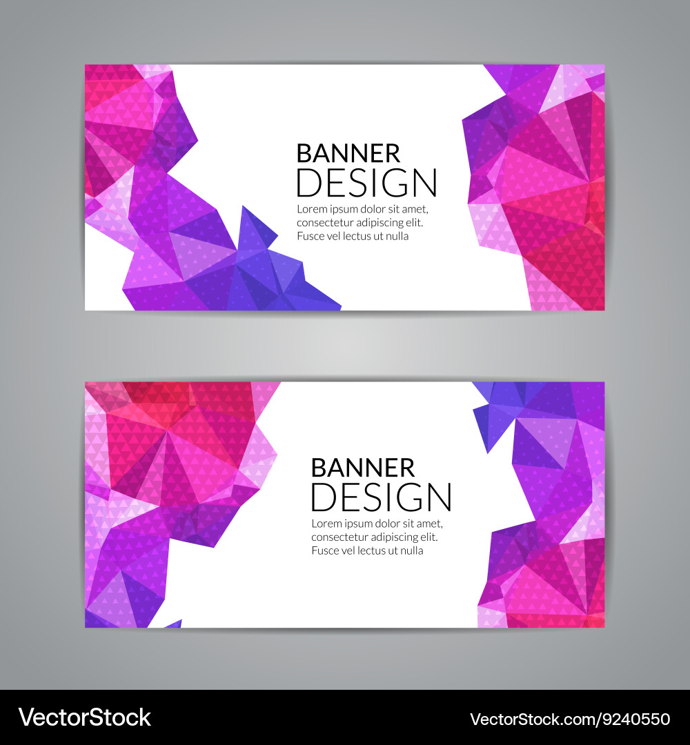 Set of polygonal triangular colorful background vector image