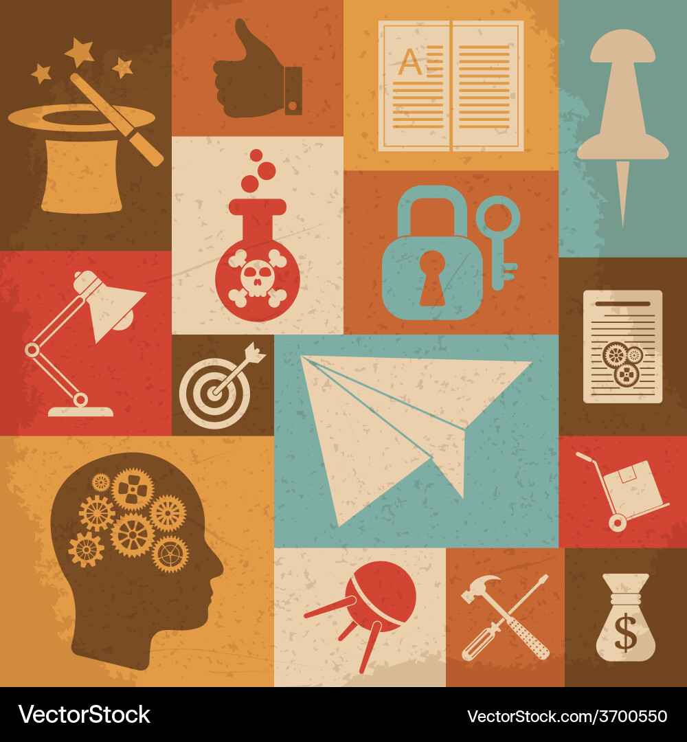 Universal retro icons for web and mobile Vector Image