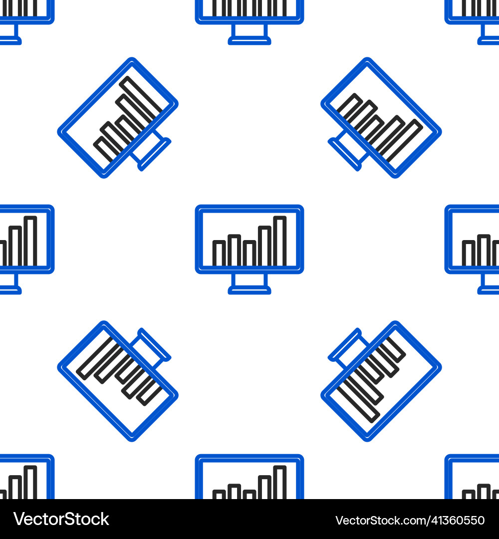 Zeilen-Computermonitor mit Diagramm-Diagramm-Symbol Zeilen-Computermonitor mit Diagramm-Diagramm-Symbol vektorbild