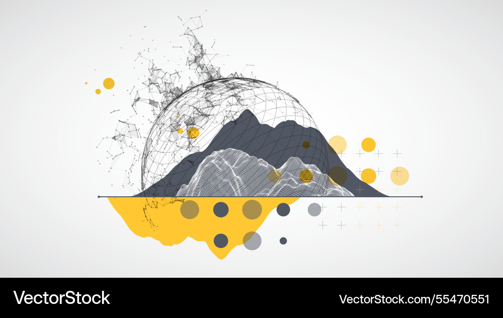 Abstract image of a wireframe sphere Abstract image of a wireframe sphere vector image