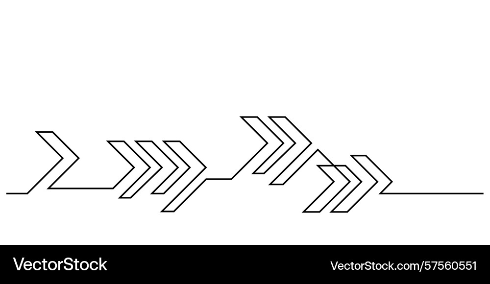 Arrows graphic one line continuous footer element Vector Image