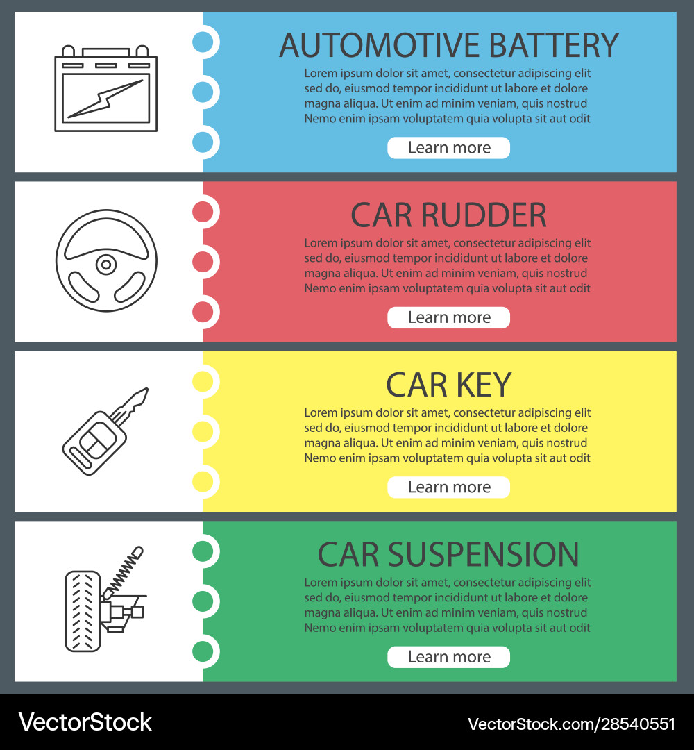 Auto workshop web banner templates set Vector Image