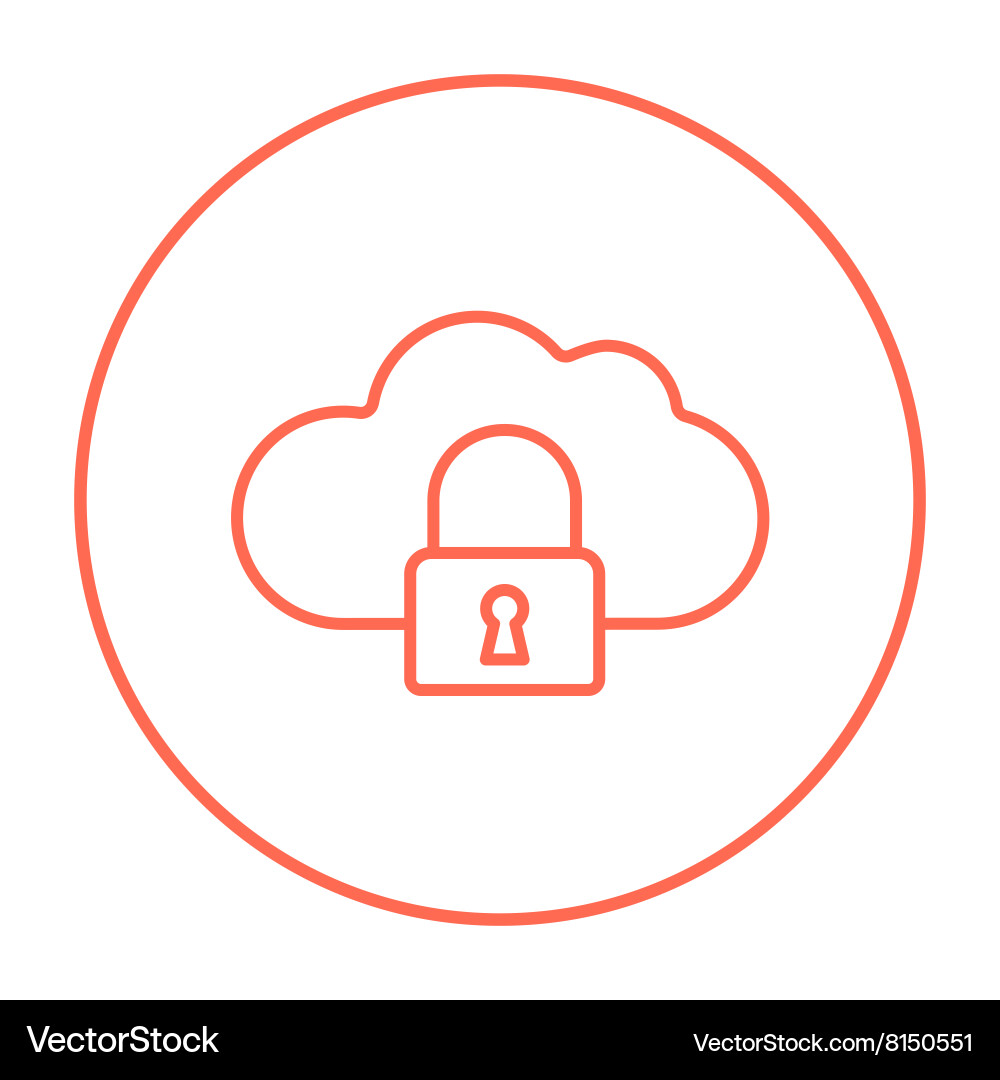 Cloud computing security line icon vector image