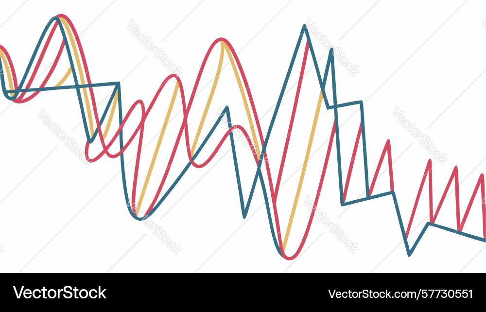 Complex abstract multiple waveform pattern data vector image