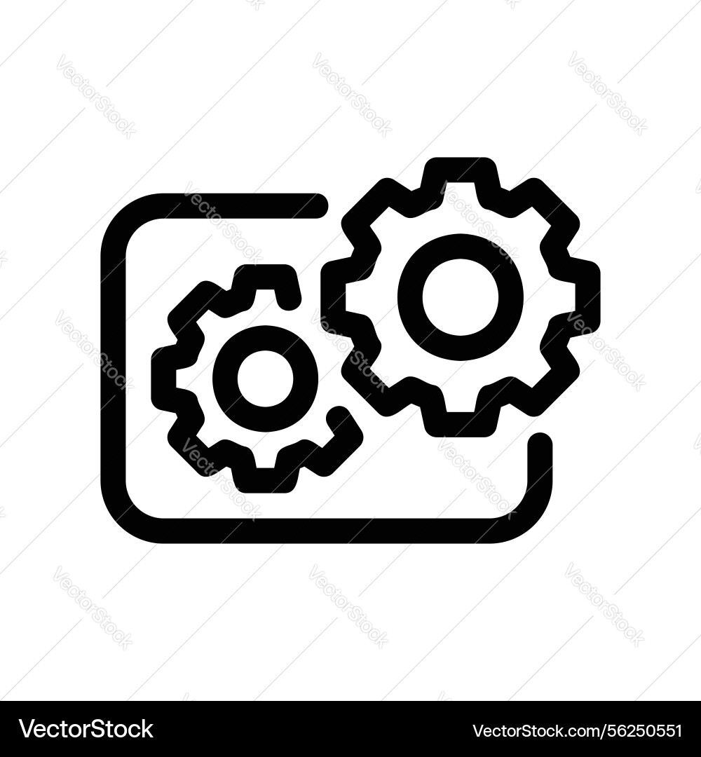 Configuration settings outline icon with two Configuration settings outline icon with two vector image
