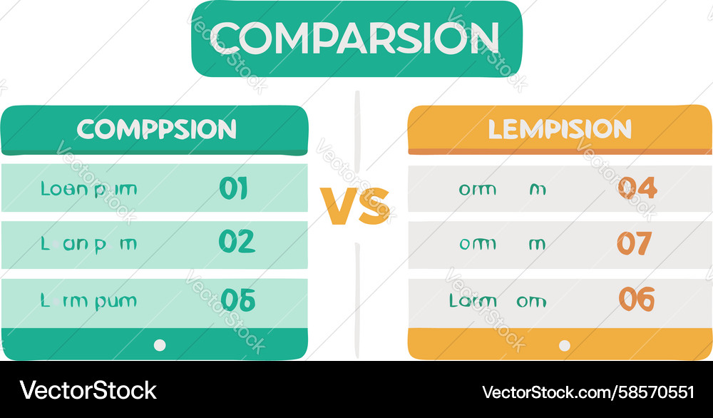 Data Comparison Table - Analysis & Insights Vector Image