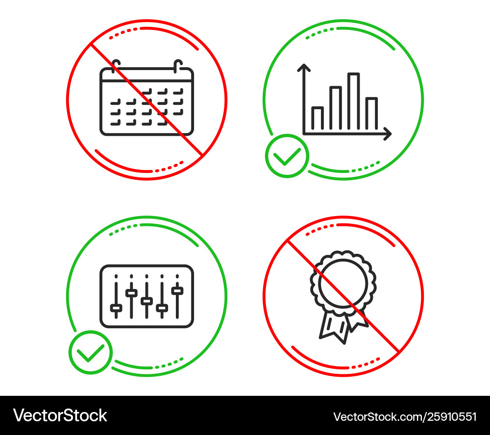 Diagram graph dj controller and calendar icons Vector Image