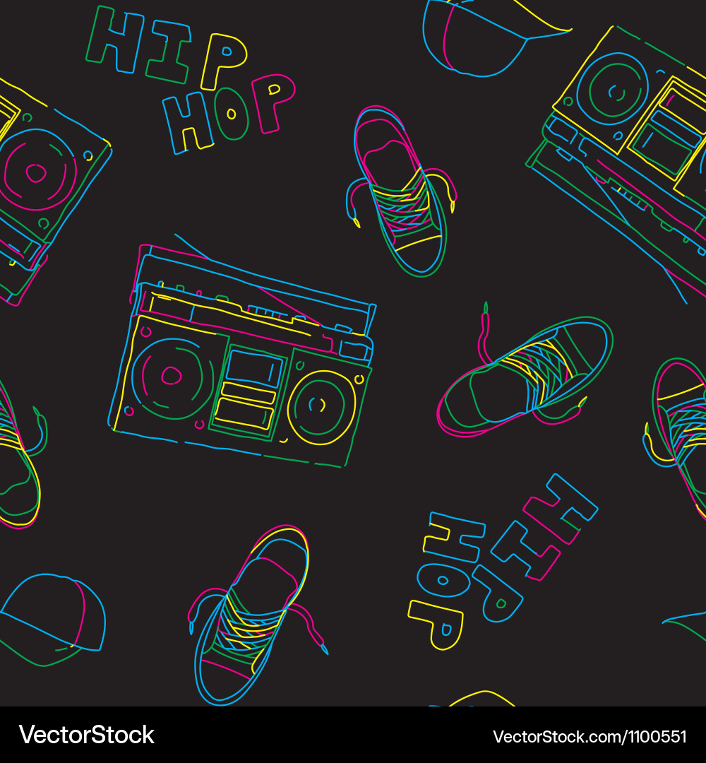 Hip hop music seamless pattern Royalty Free Vector Image