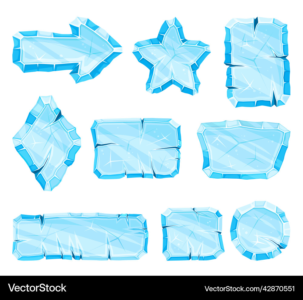 Ice shaped elements for game and web design Ice shaped elements for game and web design vector image