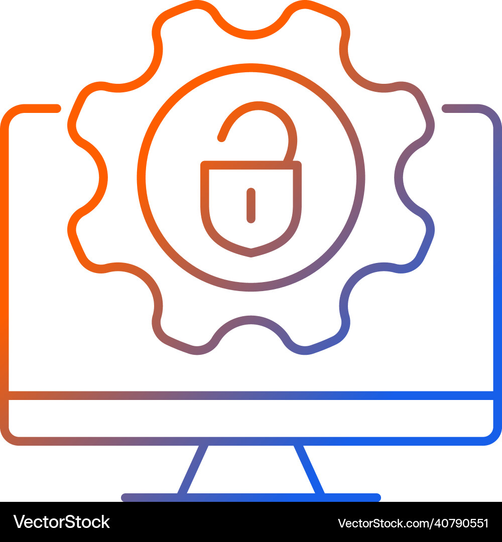 Jailbreak gradient linear icon Jailbreak gradient linear icon vector image