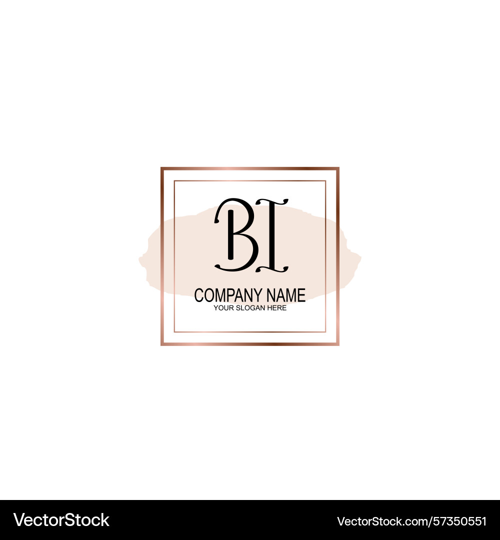 Minimalist handwritten bi initial logos with soft Vector Image