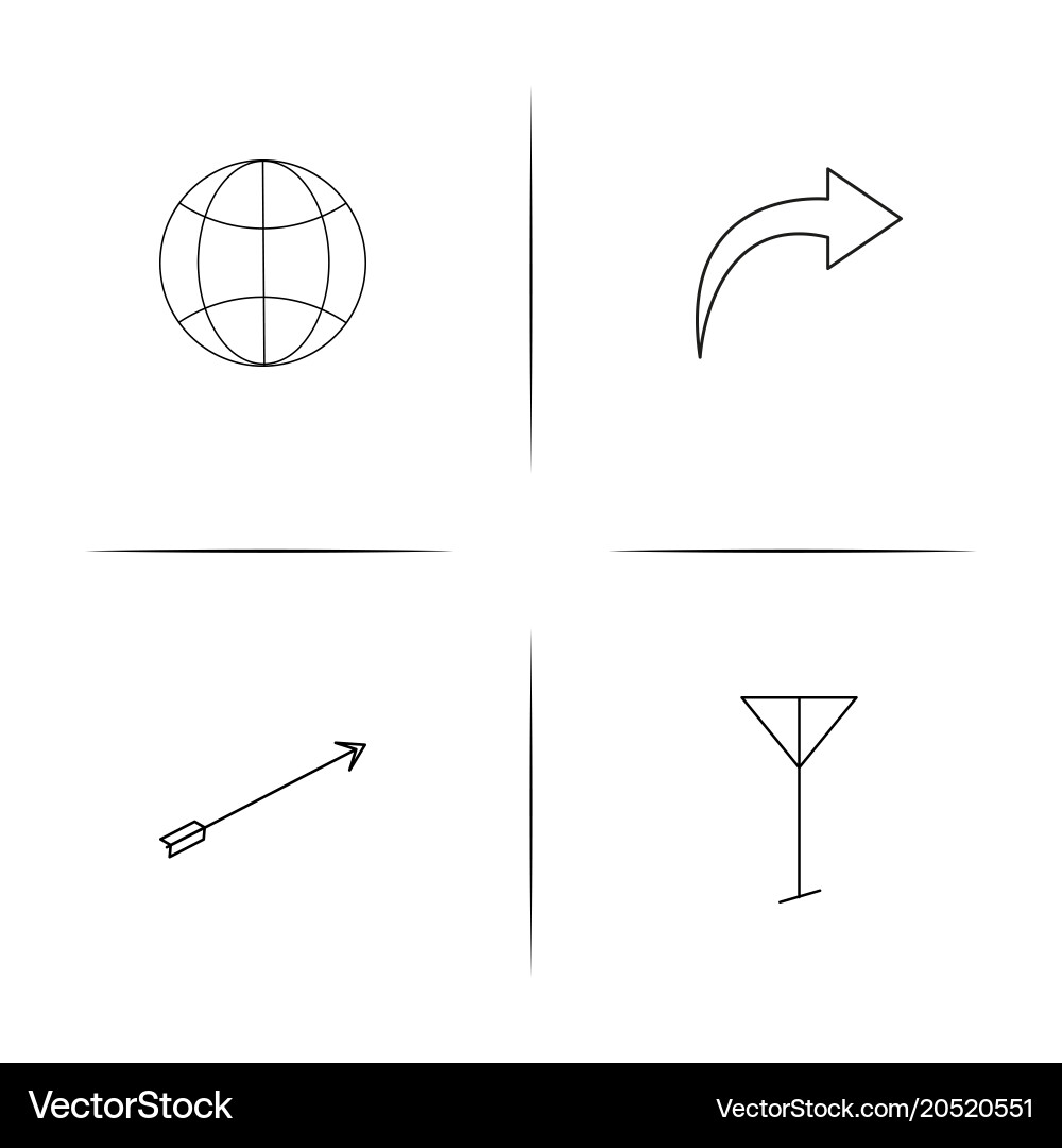 Network and database simple linear icons set Vector Image