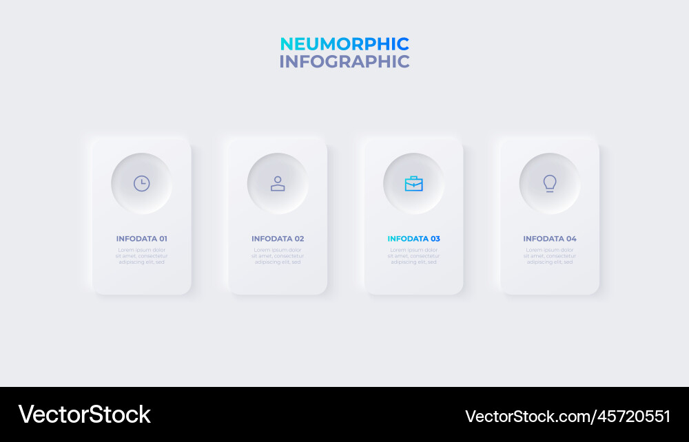 Neumorphic Data Visualization Template Vector Image
