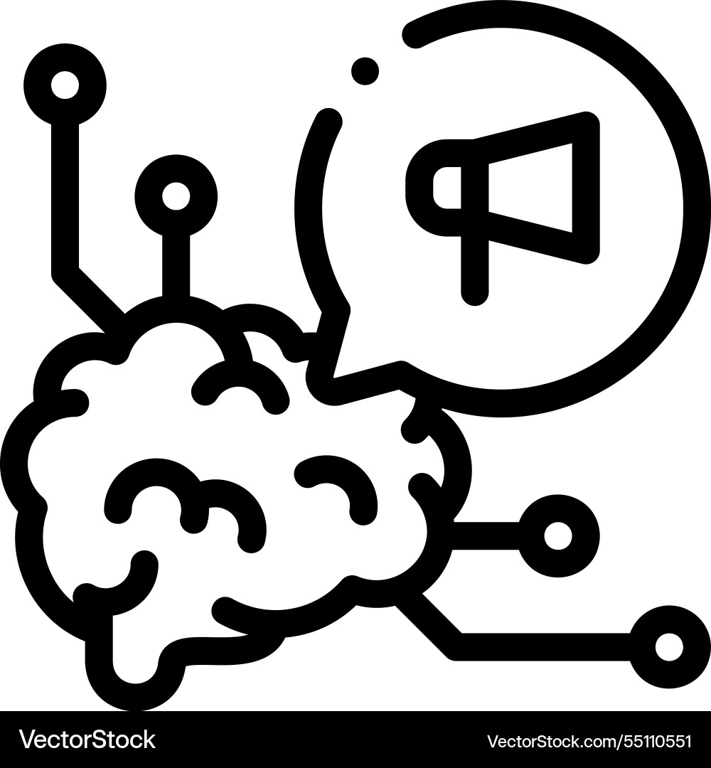 Neuromarketing icon thin linear style design Neuromarketing icon thin linear style design vector image