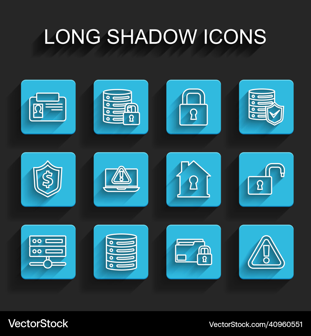 Set line server data web hosting identification Vector Image