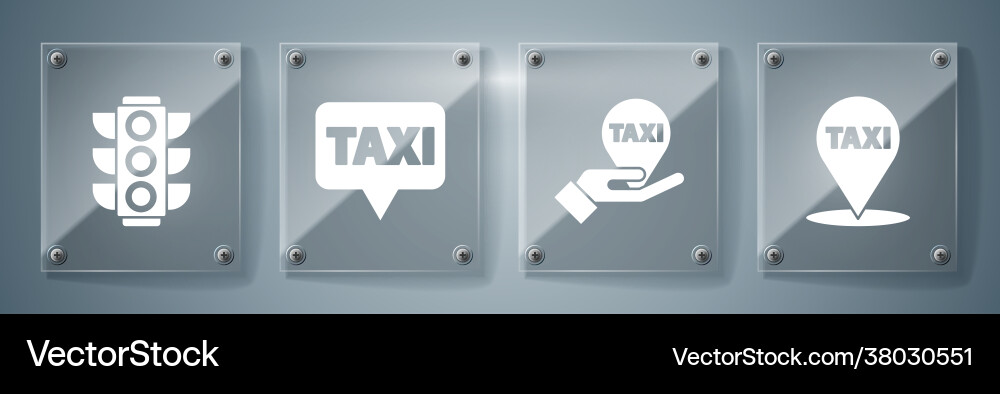 Set map pointer with taxi hand Vector Image