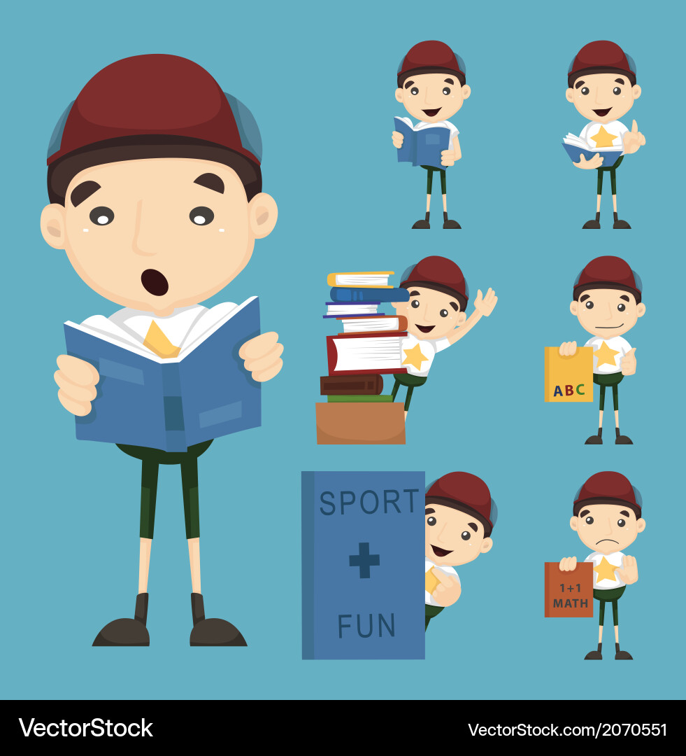 Set of boy learn Vector Image