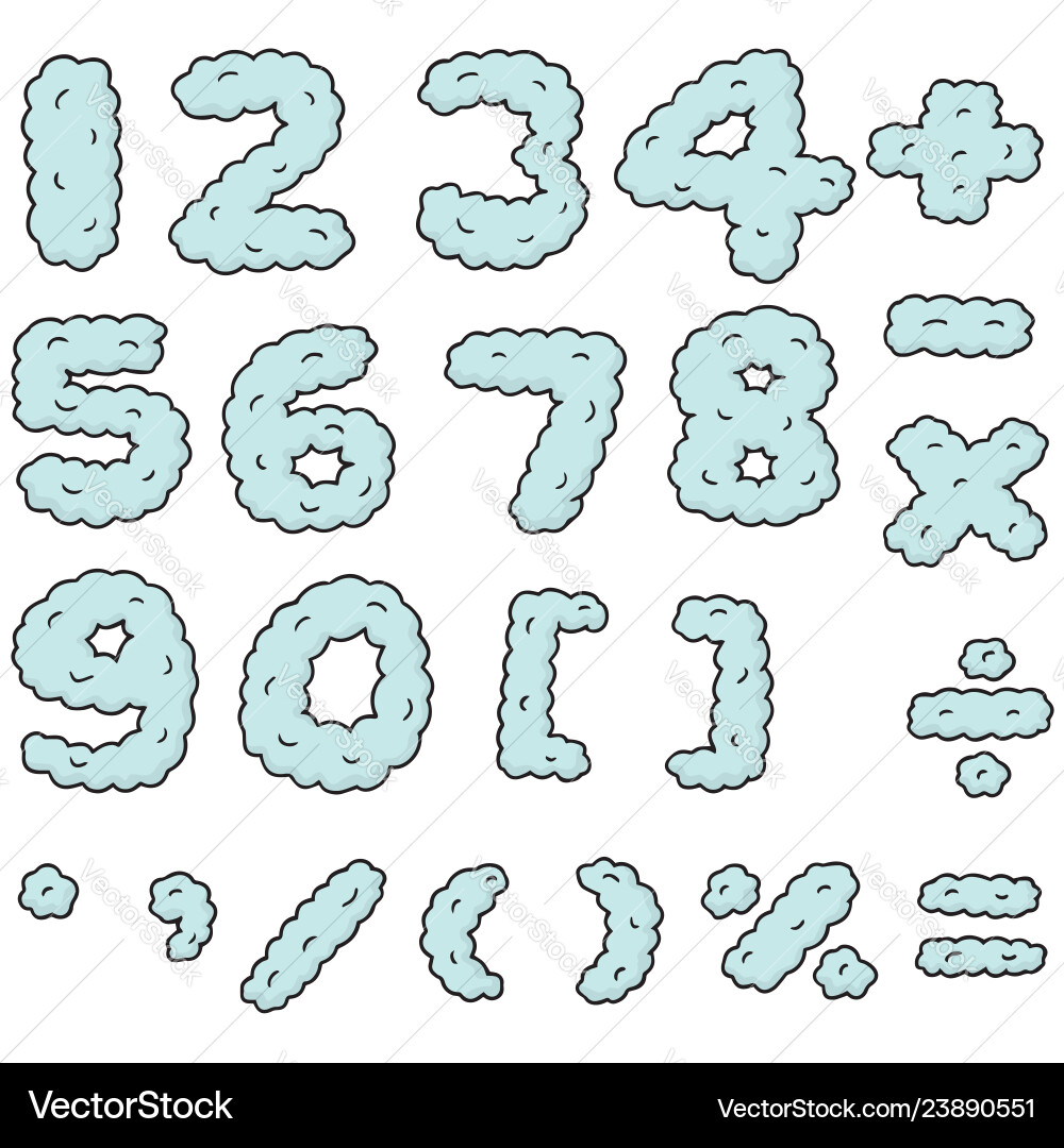 Set of number Set of number vector image