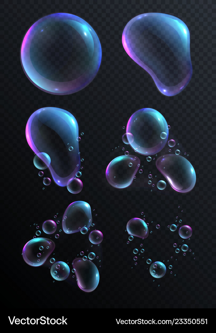 Soap bubble set Royalty Free Vector Image - VectorStock