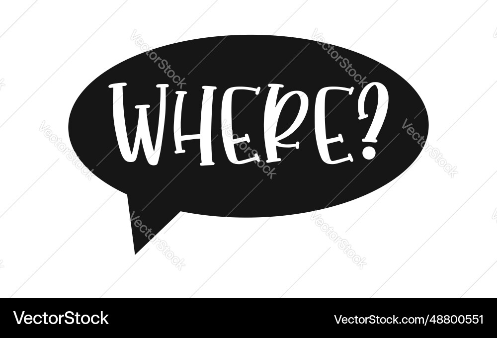 Where question speech bubble faq icon isolated Where question speech bubble faq icon isolated vector image