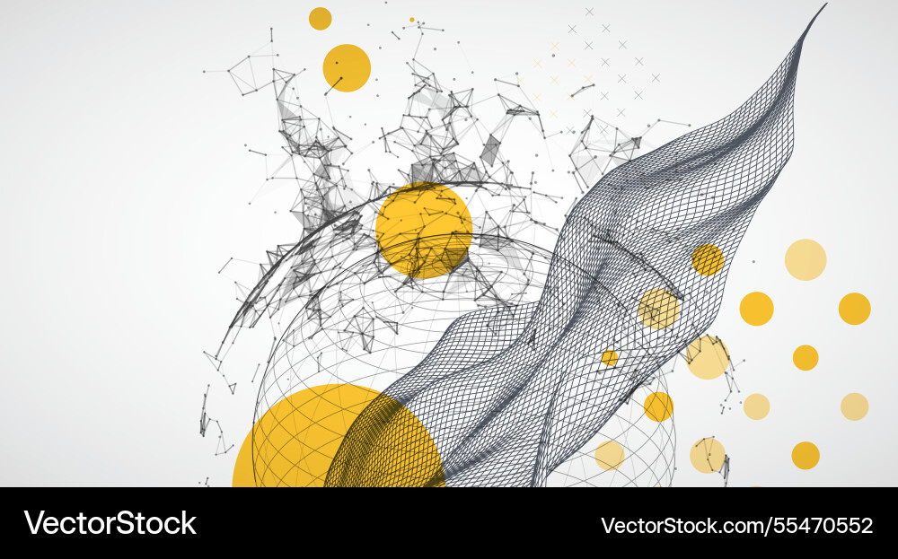 Abstract image of a wireframe sphere Vector Image