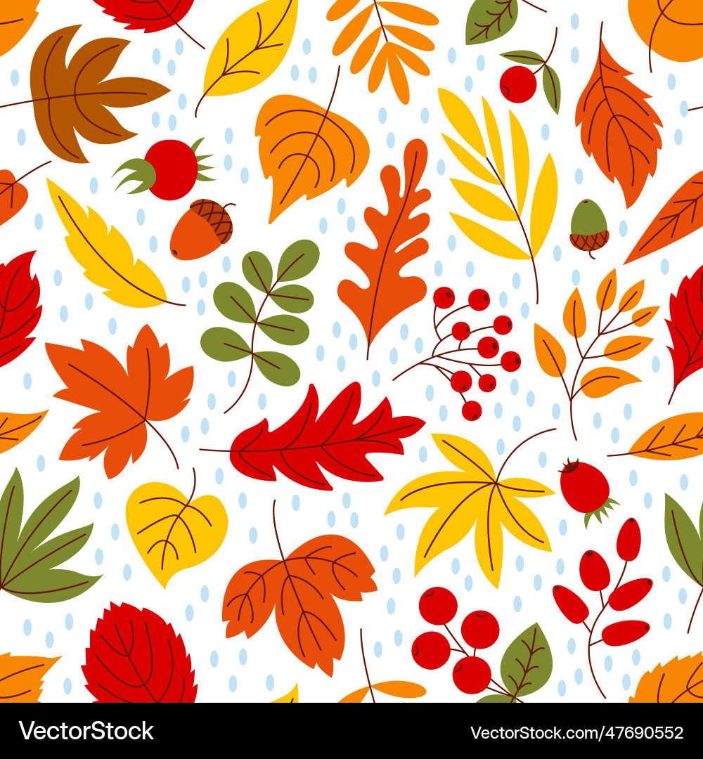 Autumn Leaf Seamless Pattern vector image