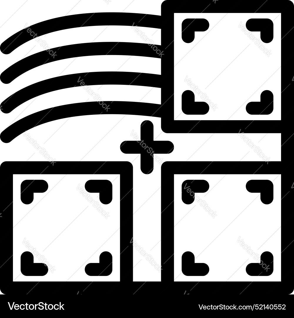 Blockchain technology connecting blocks with plus Blockchain technology connecting blocks with plus Vector Image