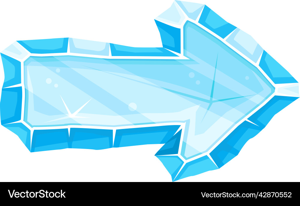 Blue arrow ice shaped element for game and web Blue arrow ice shaped element for game and web vector image
