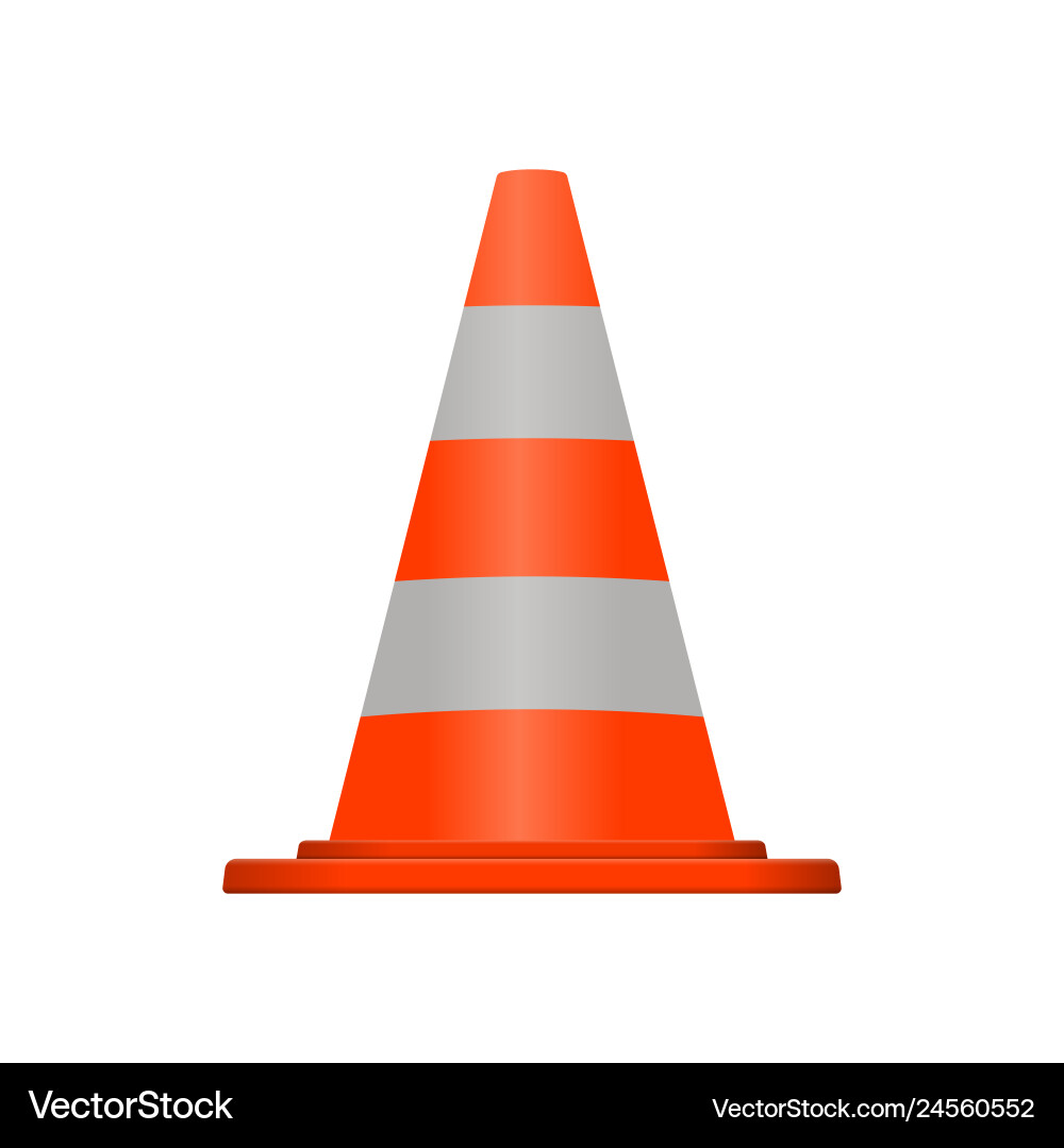 Bright Orange Traffic Cone Vector Image