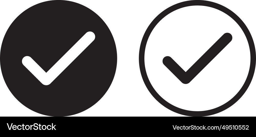 Check circle icon set in two styles isolated Check circle icon set in two styles isolated vector image