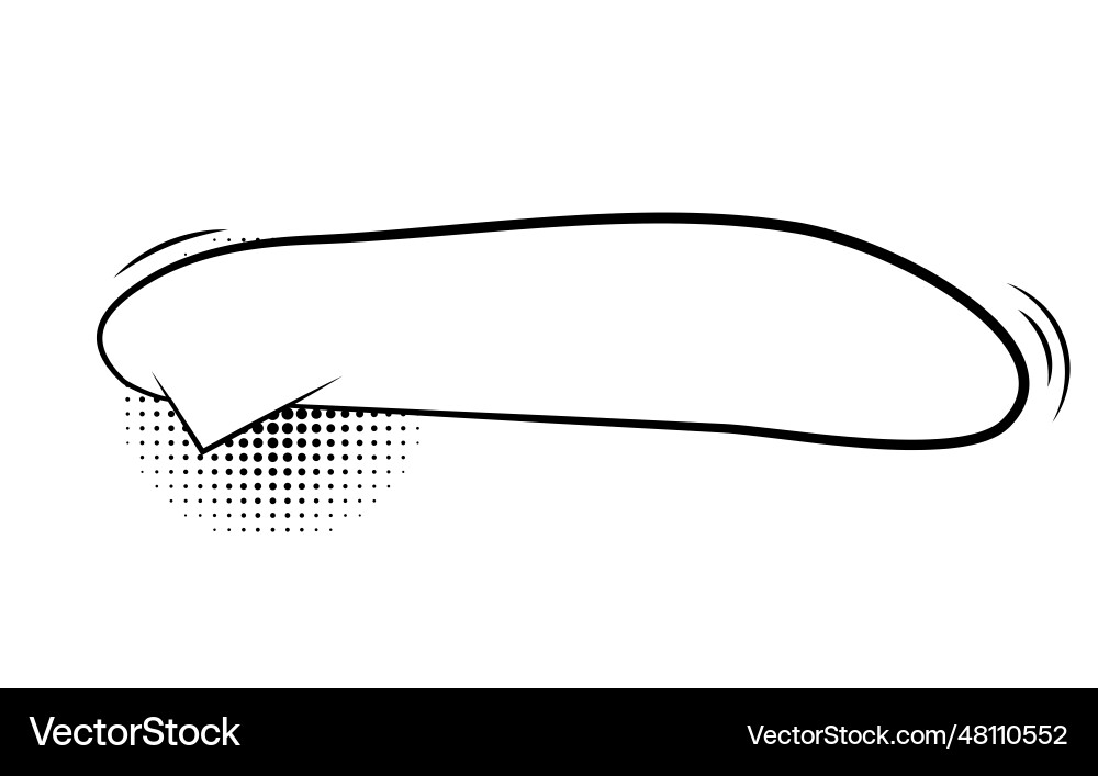 Empty comic bubble and element with black halftone Vector Image