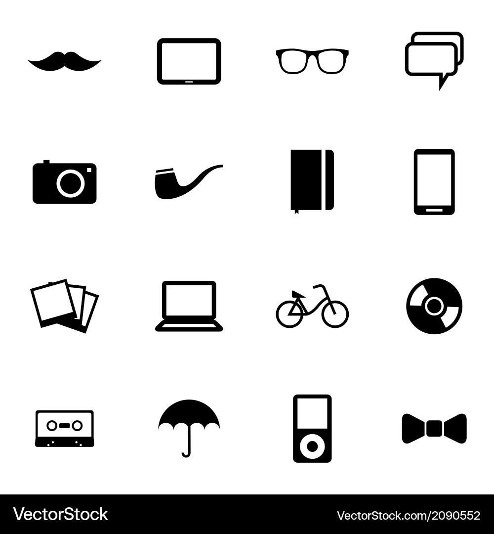 Hipster Icon Set Vector Image