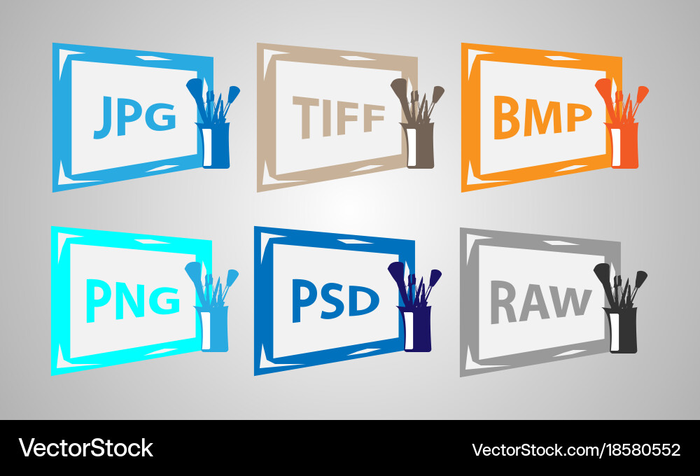 Image formats files icons Vector Image
