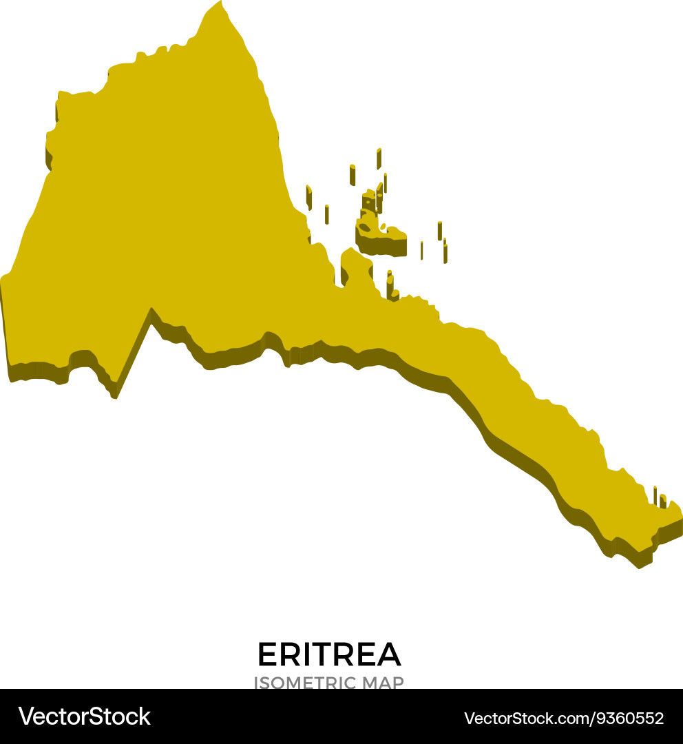 Isometric map of eritrea detailed vector image