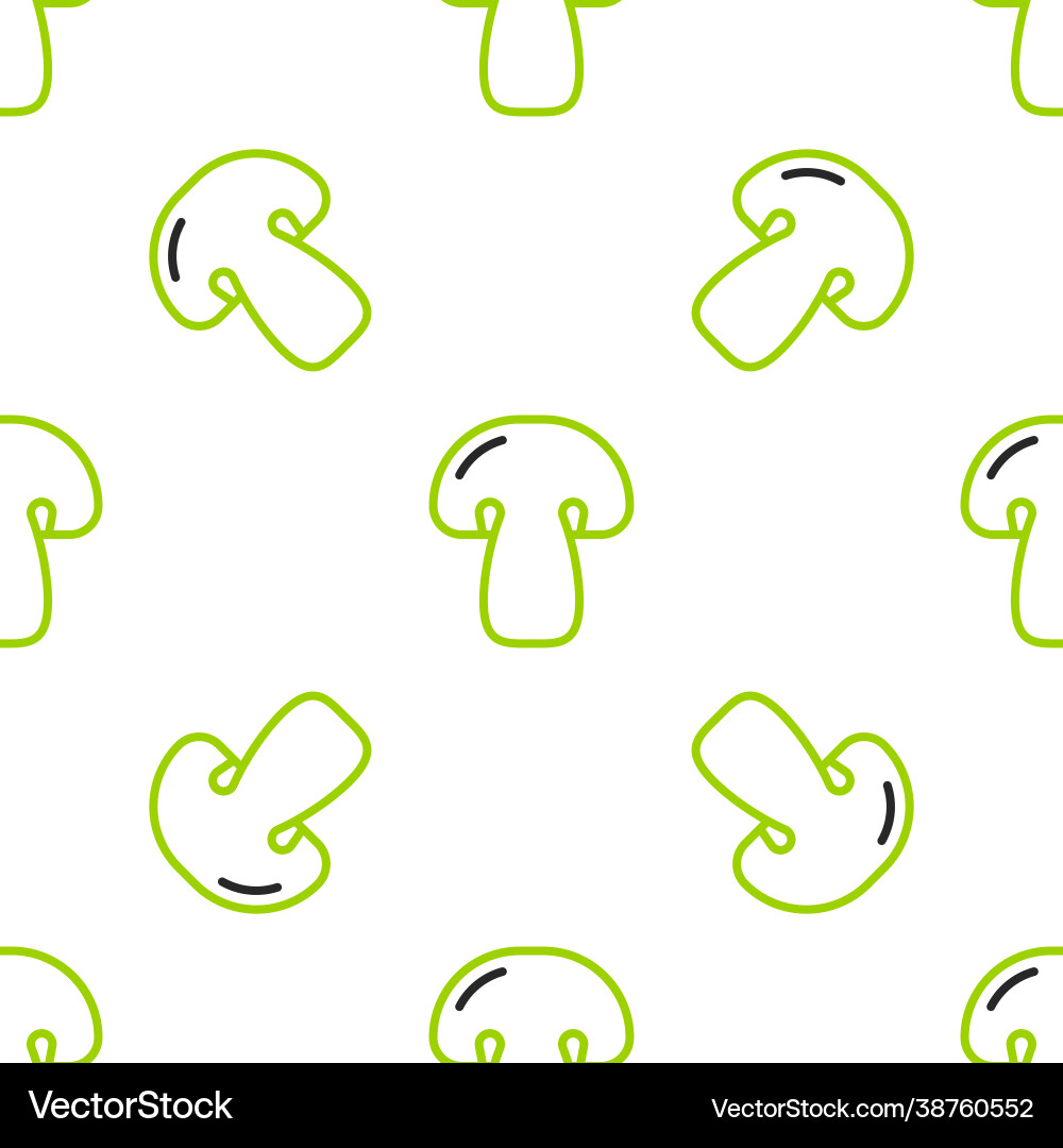 Line mushroom icon isolated seamless pattern Vector Image