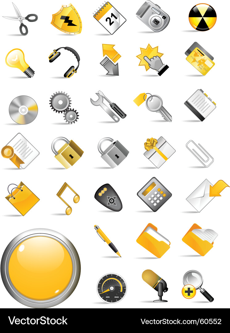 Modern Internet Icons Set Vector Image