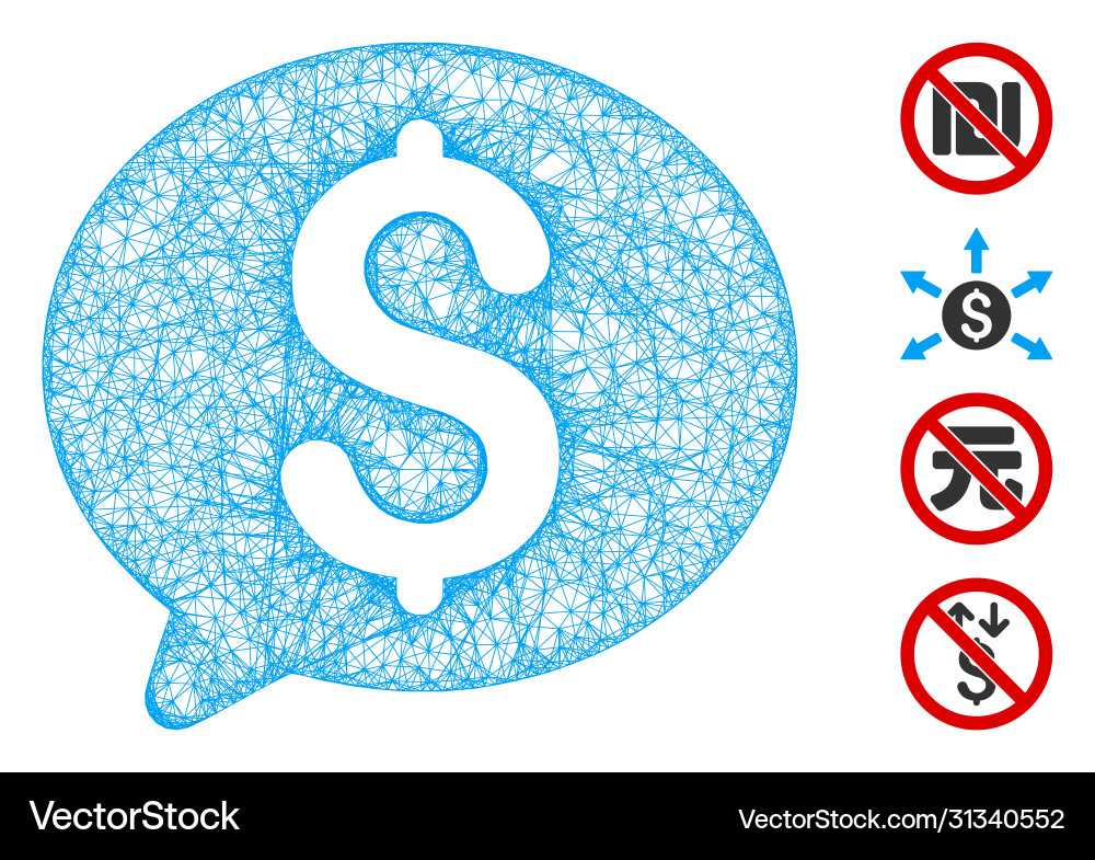 Money message web mesh Money message web mesh vector image
