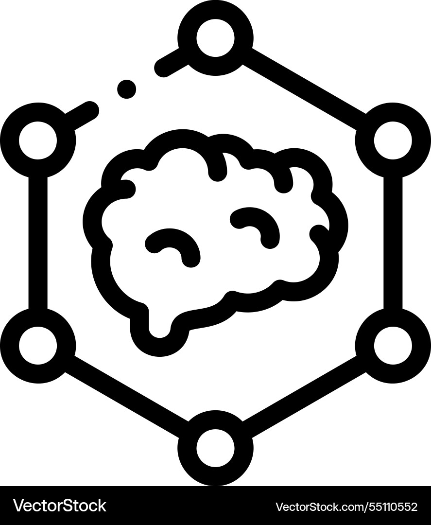 Neuromarketing icon thin linear style design Neuromarketing icon thin linear style design vector image