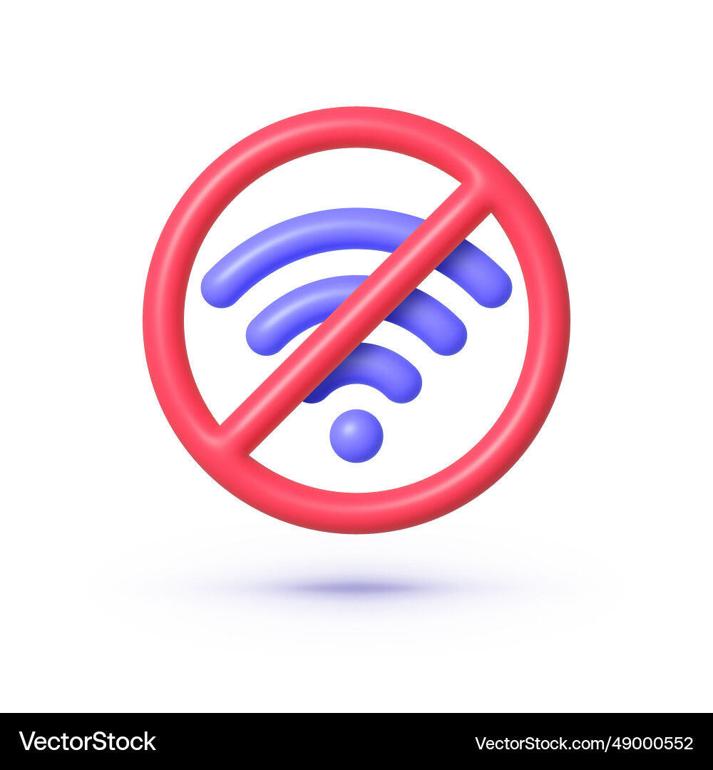 No wifi 3d for web design internet network vector image