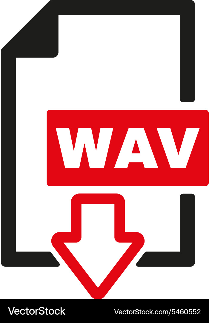 Wav icon file audio format symbol flat vector image