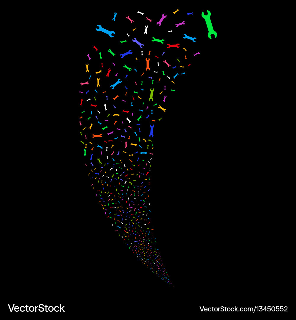Wrench random stream Wrench random stream vector image