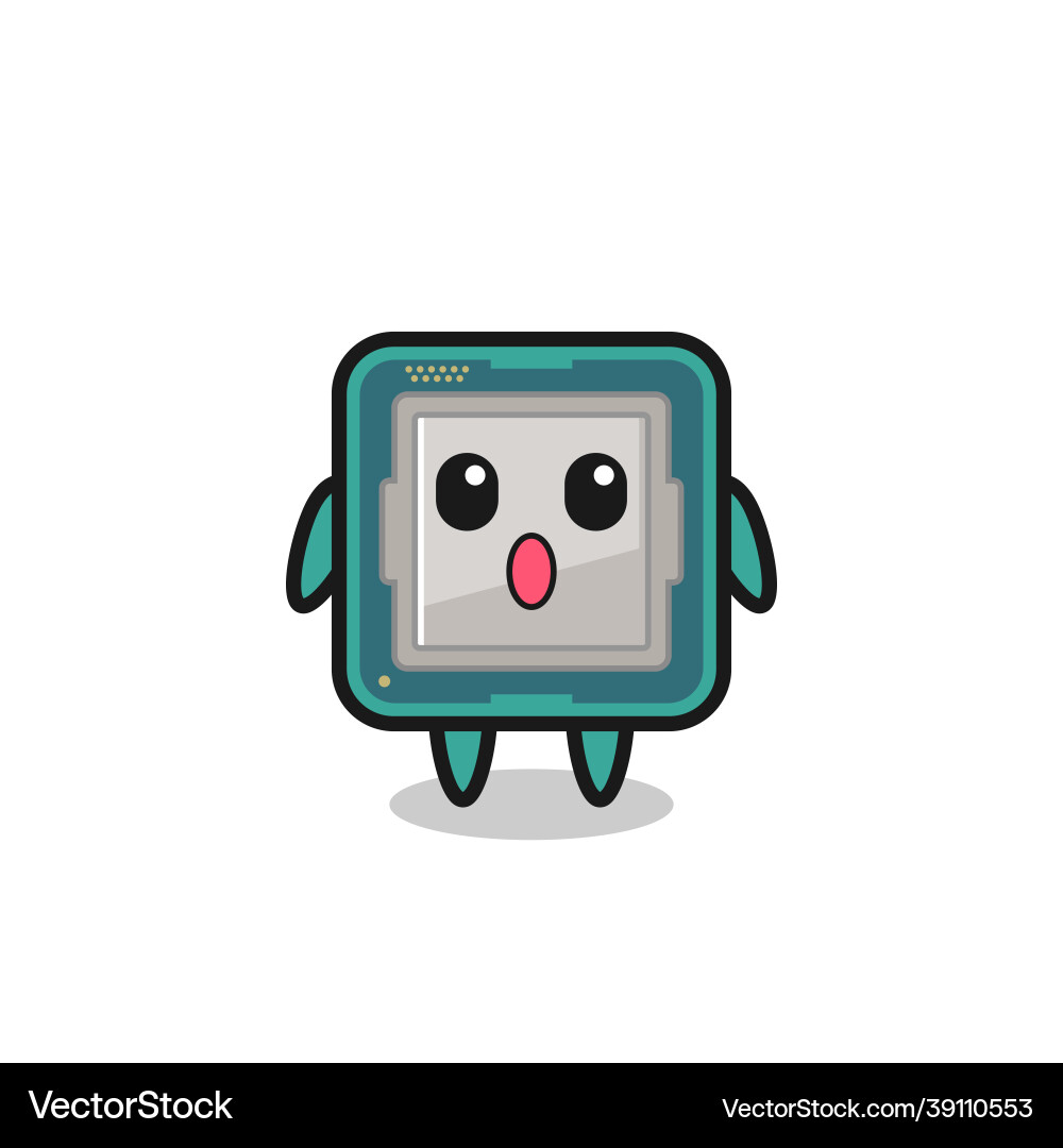Amazed expression of the processor cartoon Amazed expression of the processor cartoon vector image