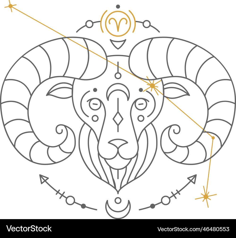 Aries astrological symbol with zodiac Aries astrological symbol with zodiac vector image